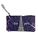 Produktbild Unisex Portemonnaie, Münzbeutel, Segeltuch, Vintage-Stil, Eiffelturm, I Love Paris, Customs, Reißverschluss, Geldbörse für Bargeld, Bank, Auto, Reisepass