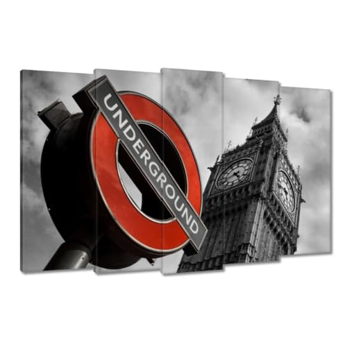 Panneau du métro de Londres H1155M_PC5AP | Tableau sur toile XXL pour décoration bureau