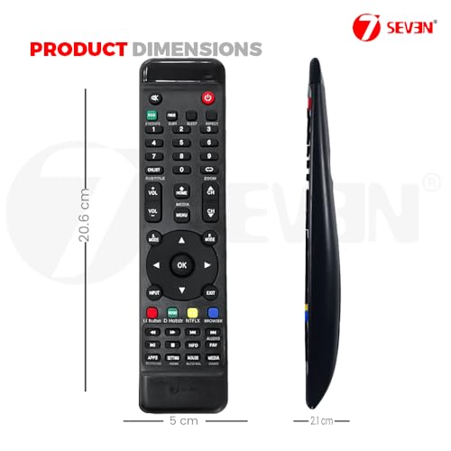 Image of 7SEVEN Compatible for Intex Tv Remote Original Replacement for Model 3201 3204 3214 3250 3253 3254 Television - Match Remote Control by Each Keys Perfectly