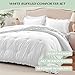 HARBOREST Queen Comforter Set White - Ruffle Comforter for Queen Size Bed, Fluffy Queen Size Comforter Set for All Seasons, 3 Pieces(1 Comforter & 2 Pillow Shams)