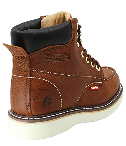 Cactus Men's 71622M 6" Full Grain Leather Polyurethane (PU) Outsole Moc-Toe Work Boots3