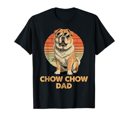 Cool Retro Chow Chow Dad Funny Vintage Dog Owner T-Shirt