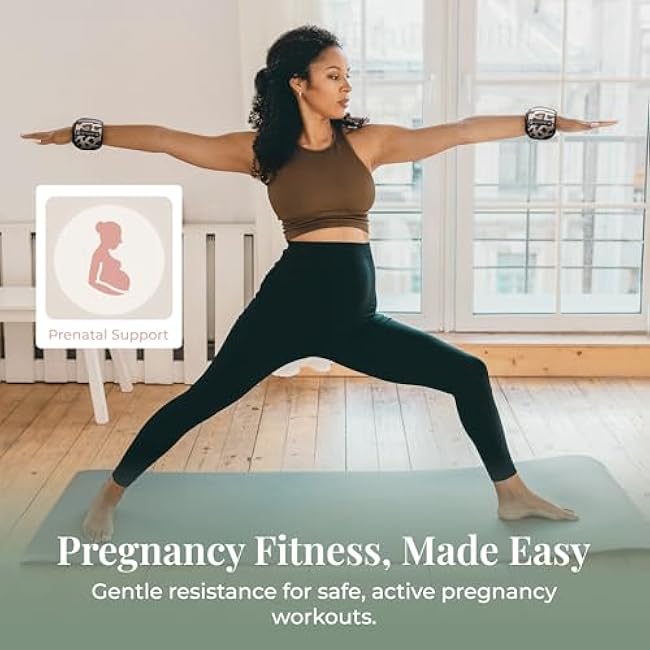 Ankle Weights for Women, Wrist Weights or Arm, Leg, Ankle Use ¨C Pilates, Barre, Yoga, Fitness ¨C 1lb Each, Set of 2, Includes Mesh Travel Bag & Exercise Guide, Leopard Print by Activery Co.