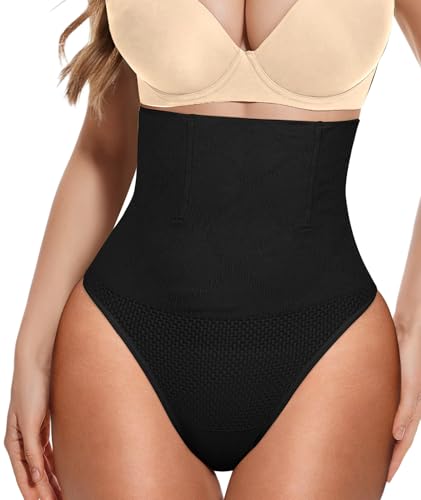 Tummy Control Thong Shapewear for Women, High Waisted Underwear Seamless Body Shaper Panties Girdle Waist Cincher2