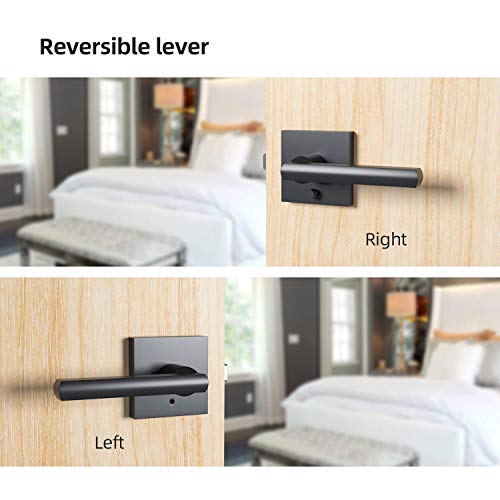 Ohuhu Black Door Handle, 6 Pack Interior Door Handles, Door Knobs Interior+Front Door Lock Set, Entry Door Lever And Deadbolt Lock Set #TOP3