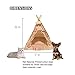 Selena Dog House Cat Tent Teepee with Cushion Washable Indoor Outdoor Soft Cozy Puppy Kitten Cute Bohemian Plaid Pet House (One Size,Bohemian)