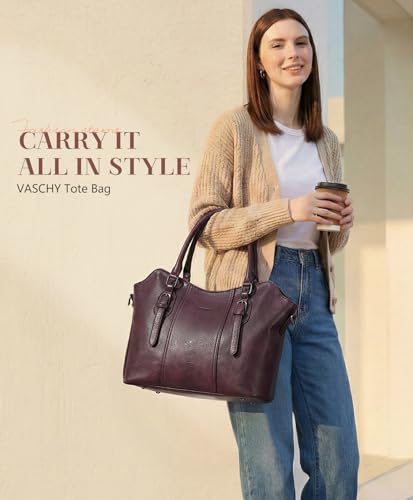 Image of VASCHY Hobo Purse for Women, Two-Strap Set, Easily Converts to Shoulder Bag, Crossbody Bag, or Tote Handbag, Travel Work Bag