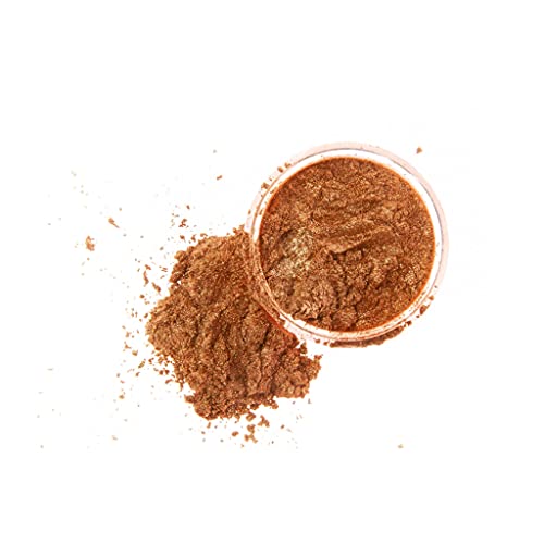 Slice of the Moon | Natural Mineral Mica Powder, 0.42oz (12g) | for Personal or Professional Use - Cosmetics, Epoxy Resin Projects, Nail Polish, Soaps, Bath Bombs, and Art Projects (Flashing Bronze)