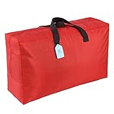 LUOLLOVE Bolsa de Almacenamiento, Bolsa Cremallera Grande con asa,1680D Tela Oxford Bolsa De Almacenamiento para la Ropa,Manta,Edredón,A Prueba De Humedad（Rojo）