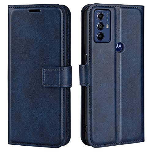 Coque Moto G Play 2023 bleue portefeuille : finies les rayures