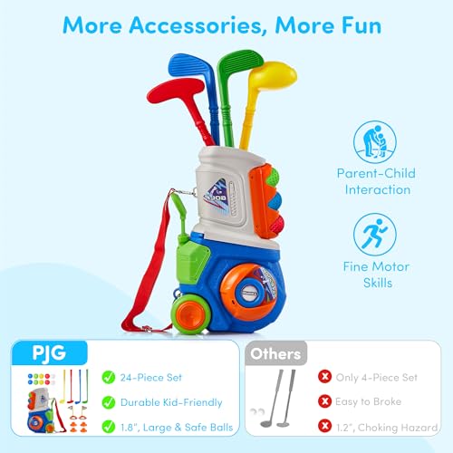 image for PJG Toddler Golf Set, Plastic Kids Golf Clubs Ages 1 2 3 4 5 Years Old