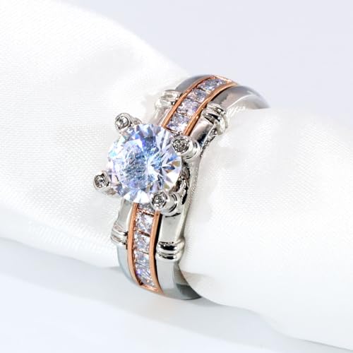 ringheart Couple Rings Matching Ring 1.5CT AAA CZ Rose Gold Plated Women Wedding Ring Sets for Him and Her Rings3