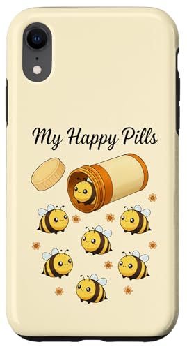 Funny Bee My Happy Pills D j̎q ̎q LbY X}zP[X iPhone XR p
