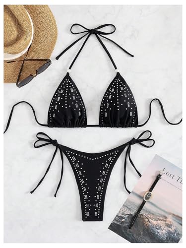 SOLY HUX Women's Bikini Swimwear Summer Beach Vacation Clothes Halter Cheeky Bathing Suits3