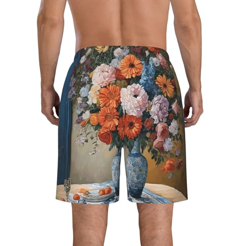 Flower Diamond Painting Men's Quick Dry Beach Shorts Swim Trunks with Pockets Board Shorts3