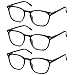 3 Pack Reading Glasses Women Men Stylish Oval Readers Flexible Spring Hinge Black Glasses Reading +3.00