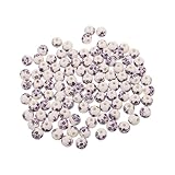 POPETPOP 100 piezas Cuentas Cerámicas Redondas con Flores Cuentas Espaciadoras Porcelana con Grandes para Hacer Pulseras Collares y Abalorios DIY Suministros para Joyería Vintage