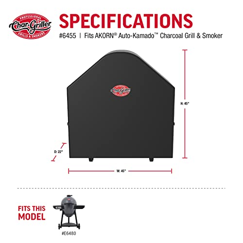 Char-Griller 6455 AKORN Auto-Kamado Charcoal Grill Cover, Black by Char-Griller - Image 5