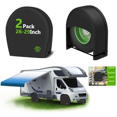 RV Tire Covers Sets of 2 Heavy Duty 600D Polyester Oxford Cloth 26-29Inch
