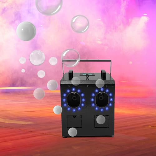 900W Fog Bubble Machine, 3-in-1 Bubble Fogger Smoke Bubble Machine with 6 LED Light Modes & Remote Control, 30 Bubbles/min, Timer for Stages Christmas Wedding Birthday Party
