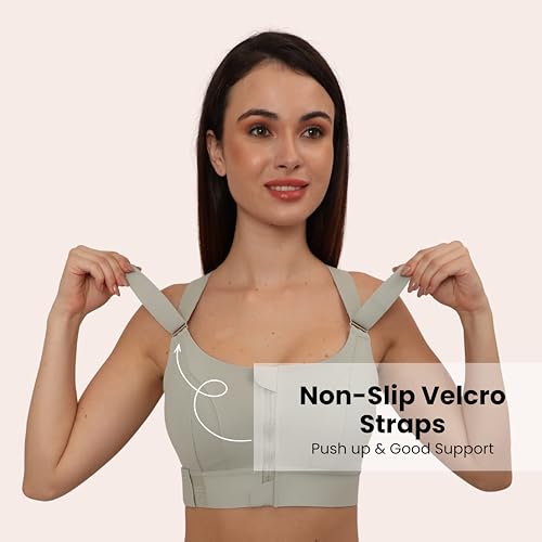 Image of GLAMORAS Women Polyester Spandex High Impact Front Zip Sports Bra Longline Fitness Criss Cross Back Crop Tops with Adjustable Velcro Strap at Band and Shoulder for Gym, Yoga & Workout - Size: M-4XL