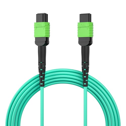 Image of 10Gtek MPO Cable, Compatible with NVDA MFP7E10-N005, OM4 MPO-12 APC (Female) to MPO-12 APC (Female) Multimode Fiber Cable, Type B LSZH, 5-Meter