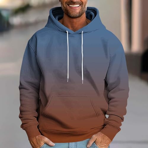 Hooded Sweatshirt for Men Lightweight Gradient Color Pullover Long Sleeve Winter Causal Hoodie Fall Outdoor Streetwear2