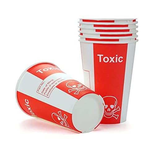 100 vasos de cartón, vasos venenosos, vasos de papel, vasos para laboratorios o fiestas con 200 ml de volumen y aspecto venenoso.