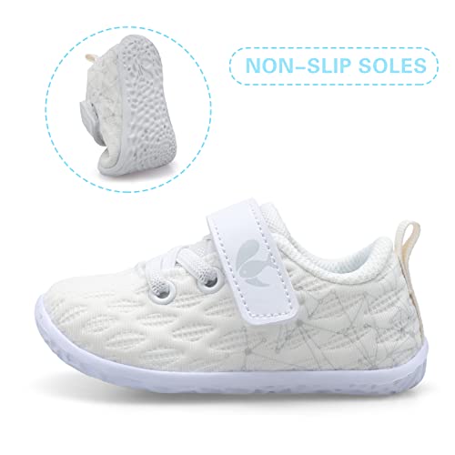 Baby First Walking Shoes Boys Girls Sneakers Toddler Soft Rubber Sole Infant Newborn Oxford First Walker Crib Shoes 18-24 Months Infant All White #TOP4