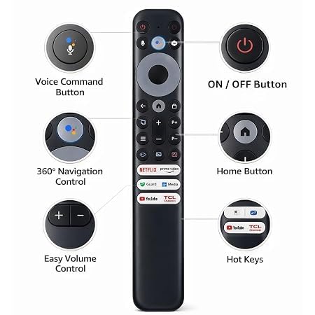 Image of Original Universal Remote Control Compatible for TCL iffaalcon led tv with Voice Command & Google Assistant Work in All TCL & Iffaalcon