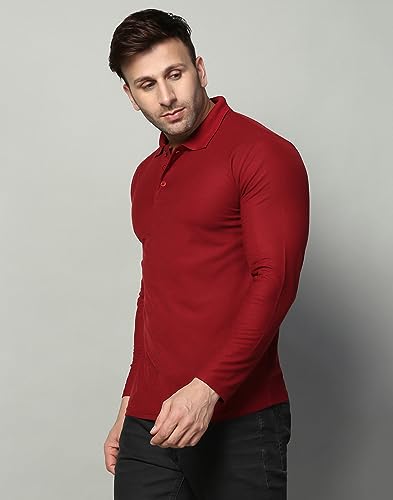 Image of INKKR Full Sleeve Men's Solid Polo Neck T-Shirt Combo