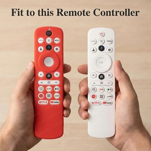 Image of SHOPOFLUX Silicone TV Remote Cover Compatible with Haier Smart TV Protective Case with Lanyard (Red)