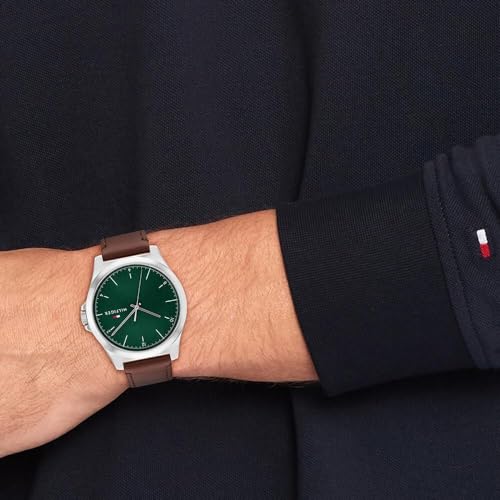 Tommy Hilfiger Quartz Analog Green Leather Strap for Men-TH1710602 - Image 4