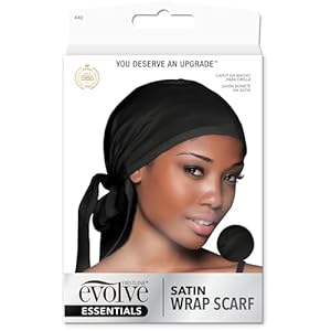 Evolve Satin Wrap Scarf, Black