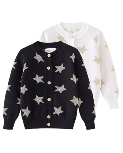 Toddler Baby Girl Cardigan Sweater Star Print Long Sleeve Button Up Knitted Top Fall Winter Clothes for Little Girl3