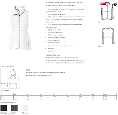 INK STITCH L903 Ladies Custom Stitching Logo Texts Insulated Warm Vests - Black (3XL) - Image 3