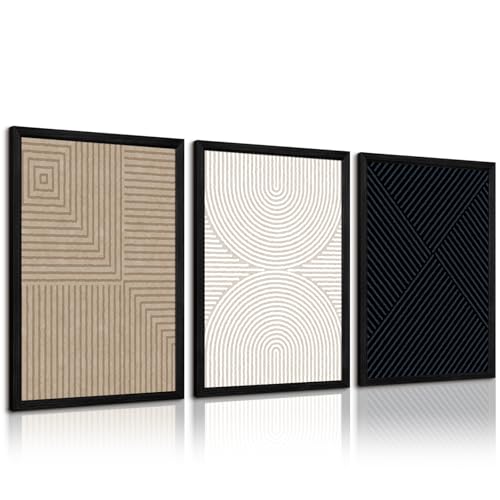 Abstract Modern Wall Decor Art Set of 3 Boho Neutral