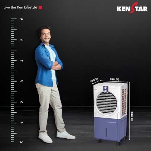 Image of Kenstar TURBOCOOL NEO HC 45 BLUE Air Cooler with Honeycomb Cooling Media | 5-star BEE Rating |100 W|White & Blue