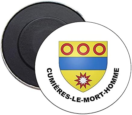 ROUND MAGNET. HERALDIC SHIELD CUMIERES-LE-MORT-HOMME MEUSE FRANCE