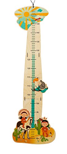Hess Holzspielzeug 14621 - Messlatte Indianer aus Holz, 68 x 36 cm
