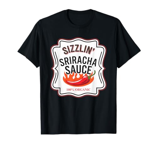 Sriracha Sauce Disfraz de Halloween Condimentos para parejas Camiseta