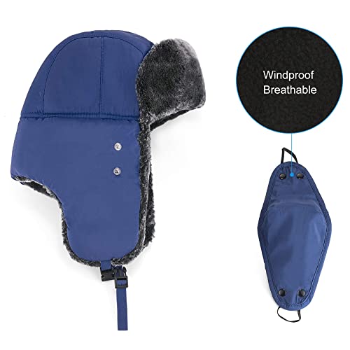 Image of mysuntown Winter Hats for Women Men Trapper Ushanka Hat with Ear Flaps