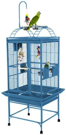 Kokee Kondo Bird Cage with Stand - 24” X 22” X 62” - Sandstone Play Top