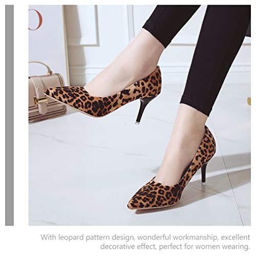 1 Pair Women Leopard Toe High Heels Shoes4