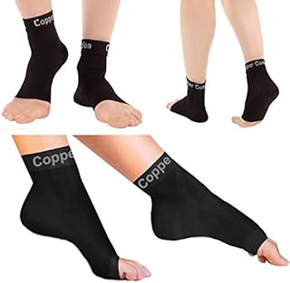 Copper Compression Recovery Foot Sleeves / Plantar Fasciitis Support Socks - GUARANTEED To Speed Up Recovery & Provide Relief Of Heel Spurs, Arch Pain, Foot Swelling & Ankle Injuries 1 PAIR, Medium