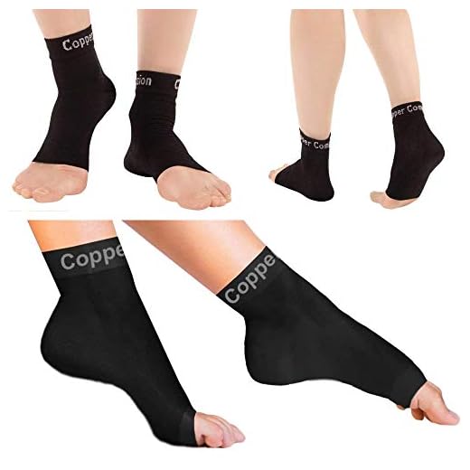 Copper Compression Recovery Foot Sleeves / Plantar Fasciitis Support Socks - Speed Up Recovery & Provide Relief Of Heel Spurs, Arch Pain, Foot Swelling & Ankle Injuries 1 Pair (Large)