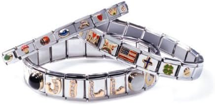 Miniatura 2 de Raqueta de tenis deportiva grabada con láser con encanto italiano de 0.354 in, Acero inoxidable