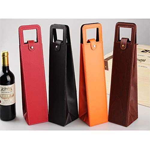 Garneck 2 unidades de bolsa única de couro para garrafa de vinho portátil embalagem de vinho caixas