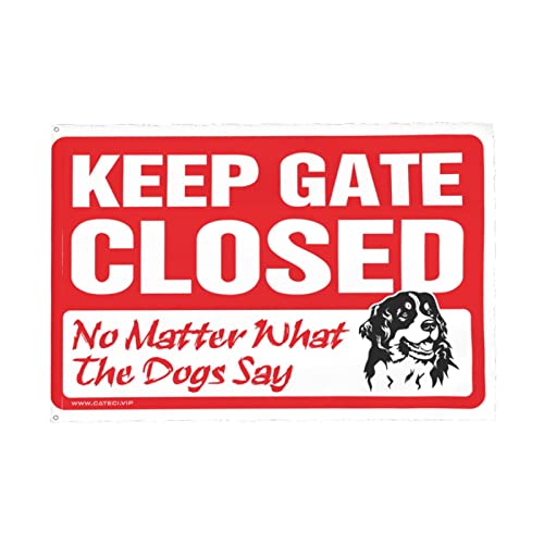 Drapeau Keep Gate Closed humour pour garage et dortoir grand format 152x244 cm - 5