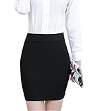 jupe crayon simili cuir noir  ShiFan Femme Grande Taille Haut Taille Moulante Jupe Courte Fourreau Jupe Noir M